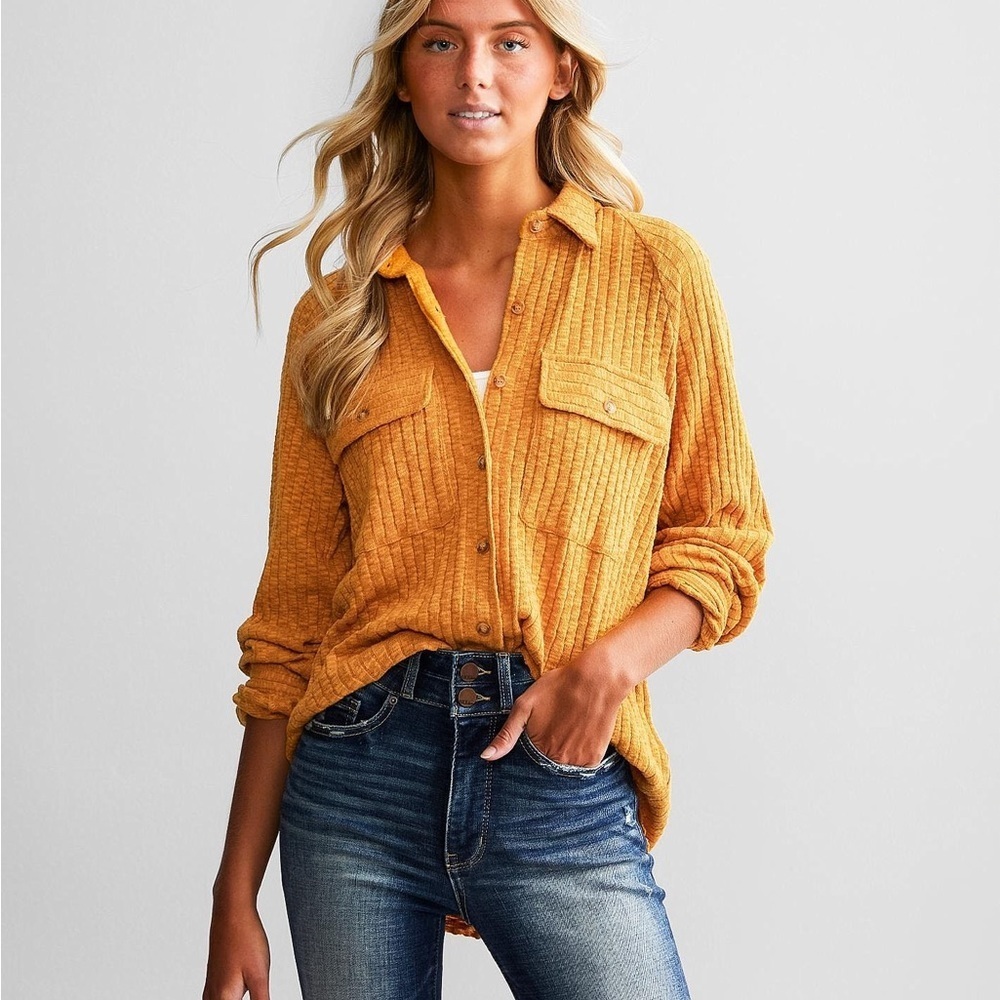 BKE Golden Ribbed Long Sleeve Shirt